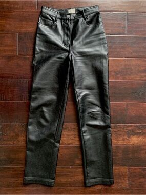 Wilfred Black Faux Leather Pants